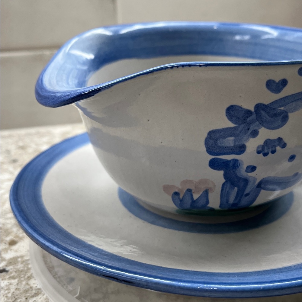 M A Hadley Salad Dessert Plate paired with Pig Open Sauce Gravy Boat - Picture 9 of 12